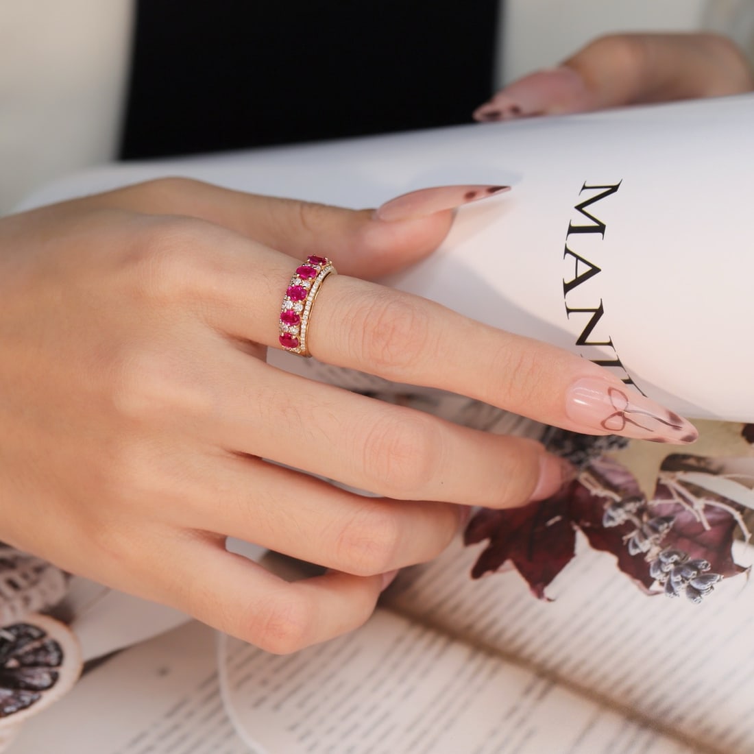 14k Gold 1.69 Ctw Natural Ruby & Diamond Ring - 4