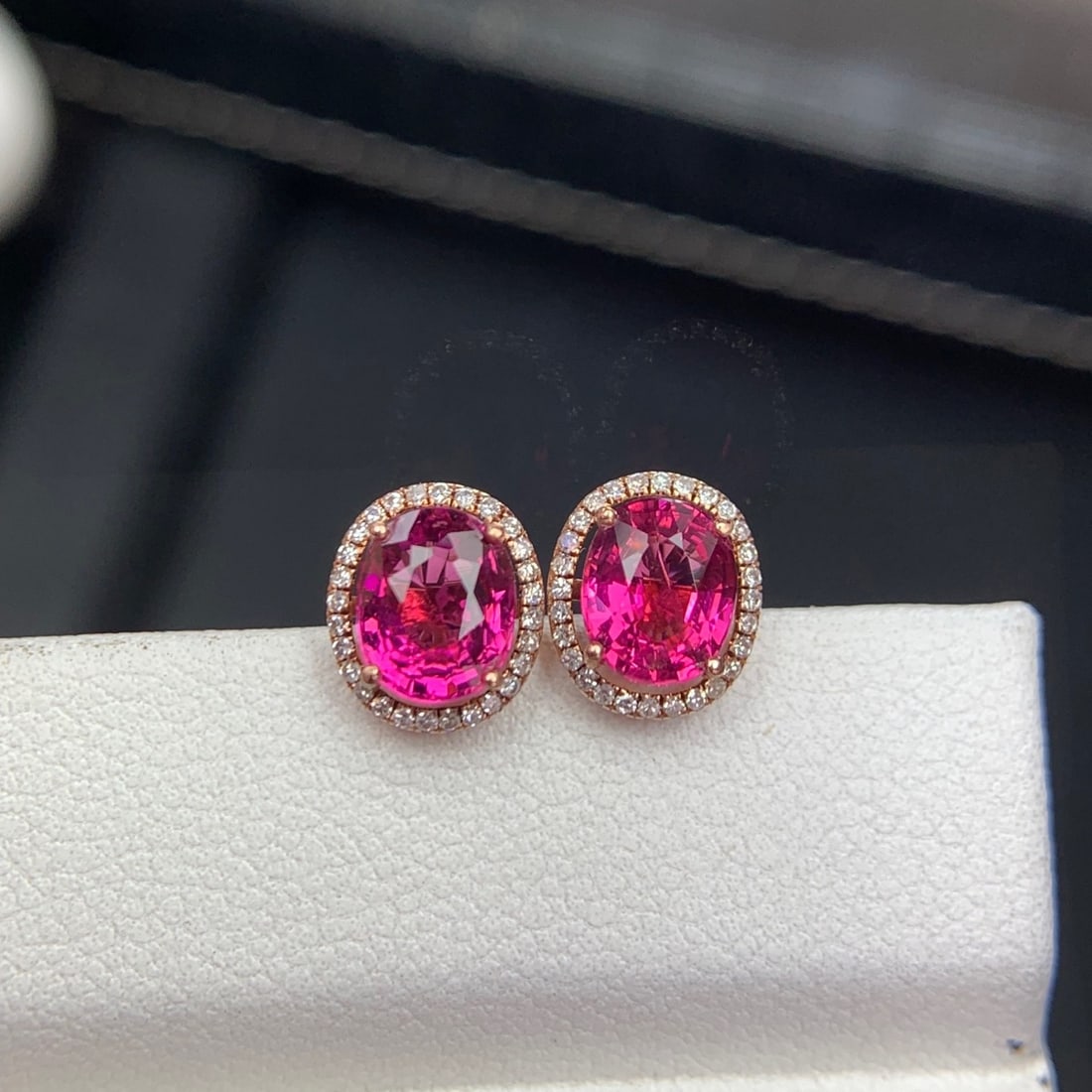 14k Gold 1.75 Ct Natural Tourmaline & Diamond Earrings - 3