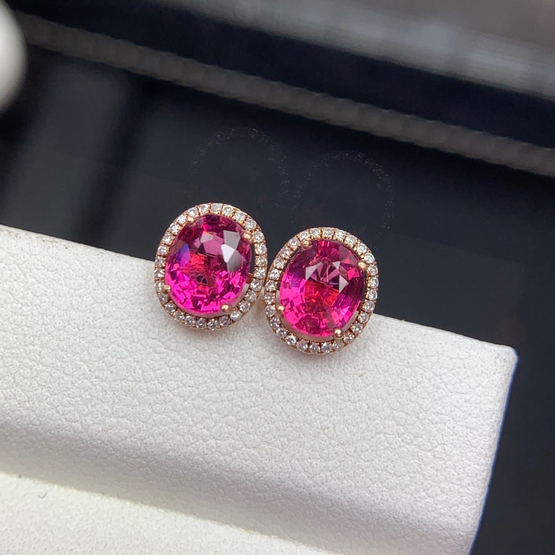 14k Gold 1.75 Ct Natural Tourmaline & Diamond Earrings - 6