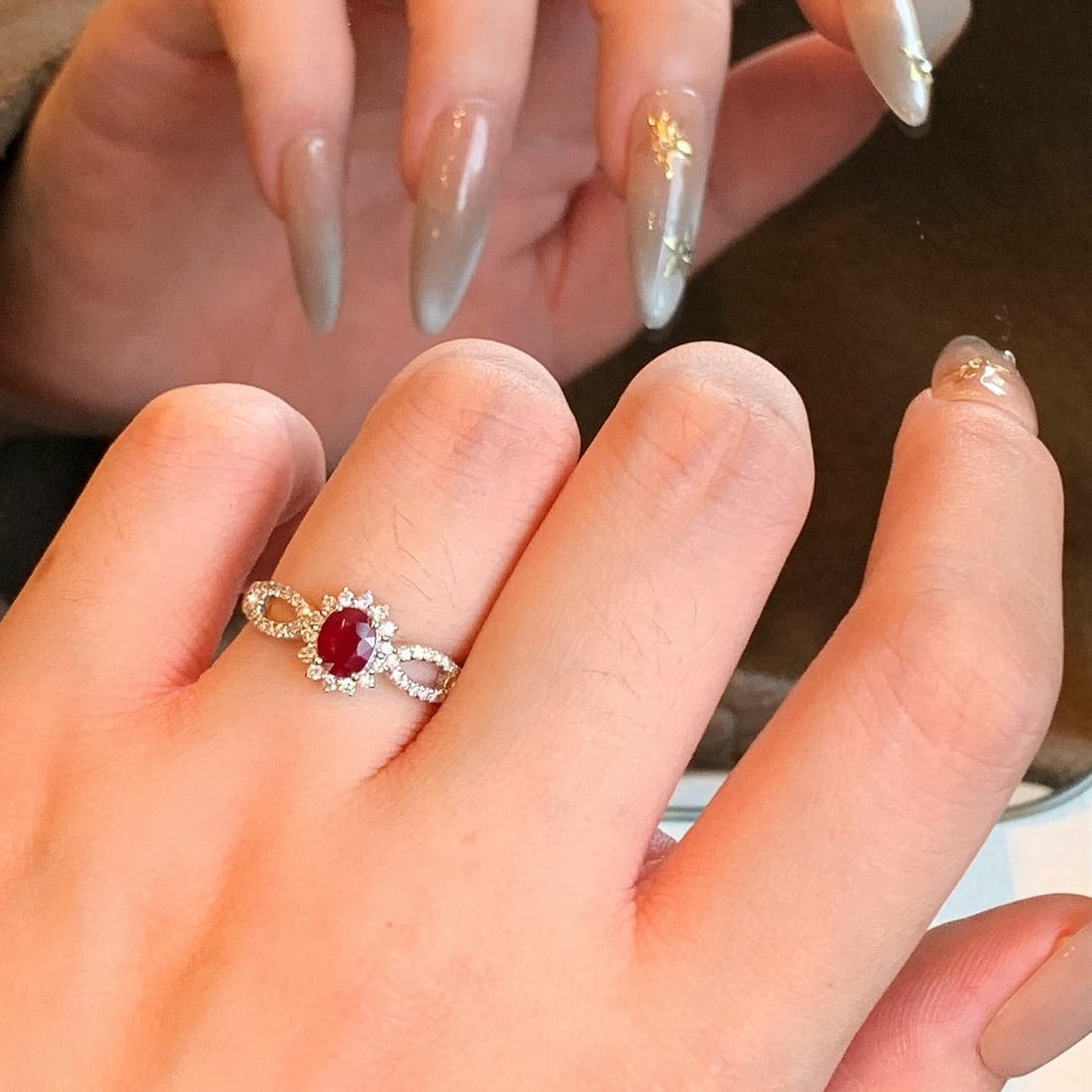 14k Gold 0.89 Ctw Natural Ruby & Diamond Ring - 3