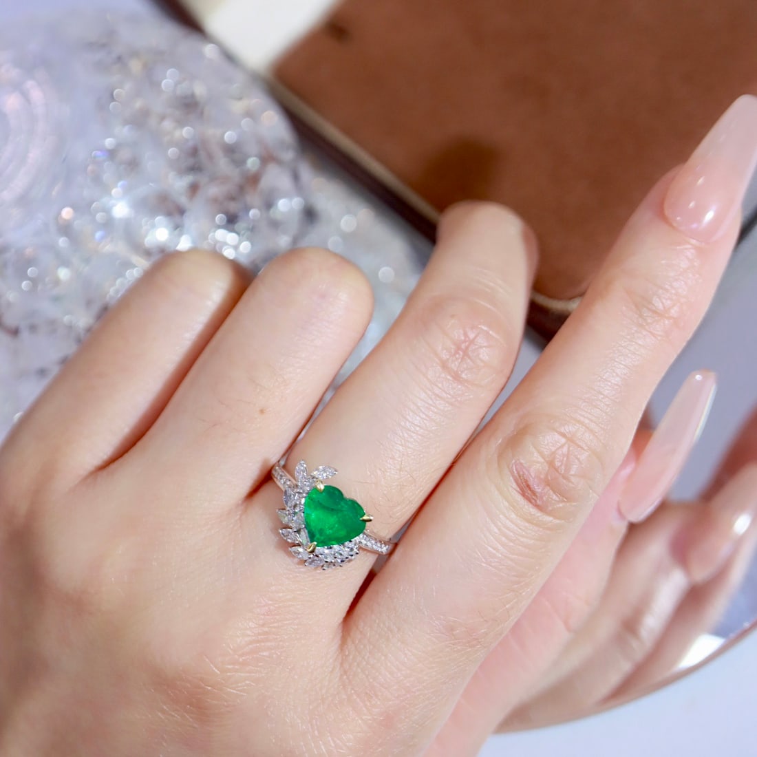 14k Gold 1.97 Ctw Natural Emerald & Diamond Ring - 4