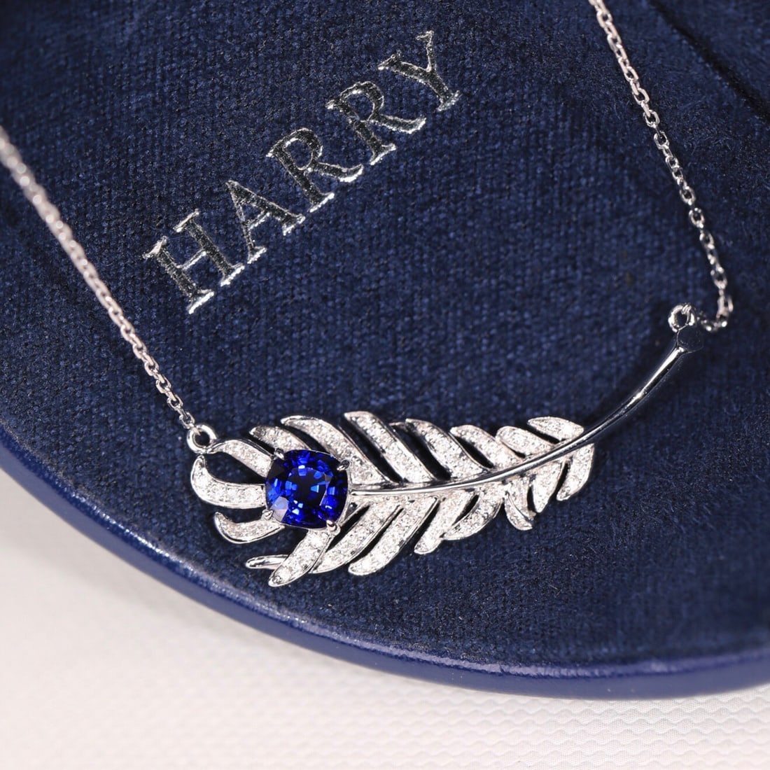 14k Gold 0.49 Ct Natural Sapphire & Diamond Necklace - 3