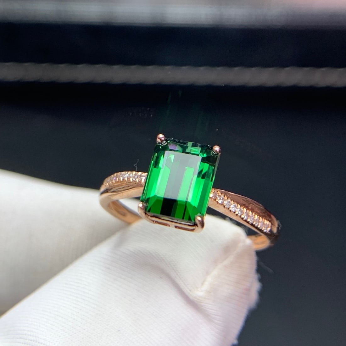 14k Gold 2.07 Ct Natural Tourmaline & Diamond Ring - 3