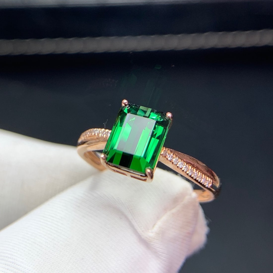 14k Gold 2.07 Ct Natural Tourmaline & Diamond Ring - 4