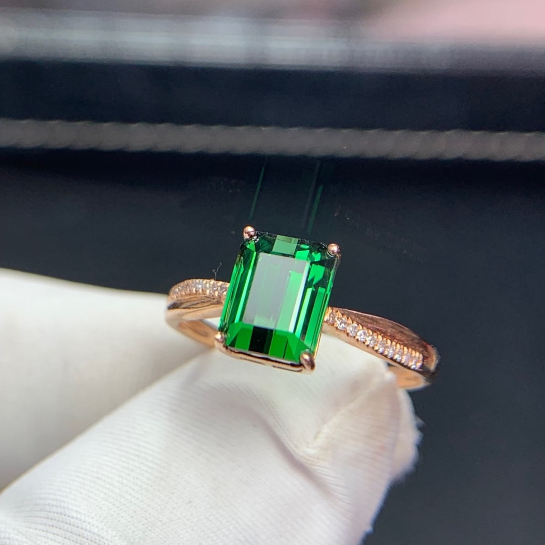 14k Gold 2.07 Ct Natural Tourmaline & Diamond Ring - 5