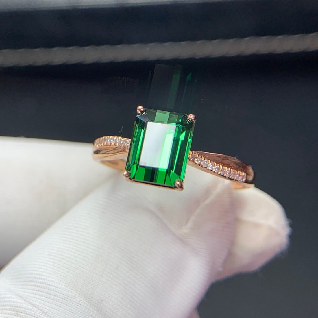 14k Gold 2.07 Ct Natural Tourmaline & Diamond Ring - 6