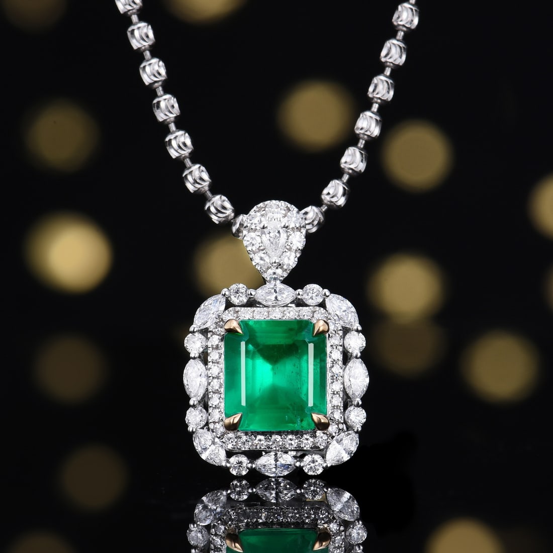 14k Gold 1.69 Ctw Vivid Green Natural Emerald & Diamond Ring/pendant( Without Chain ) - 5