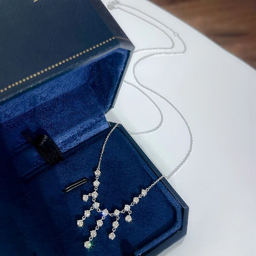 14k Gold 1.2 Ct Natural H Diamond Necklace (1 of 10)