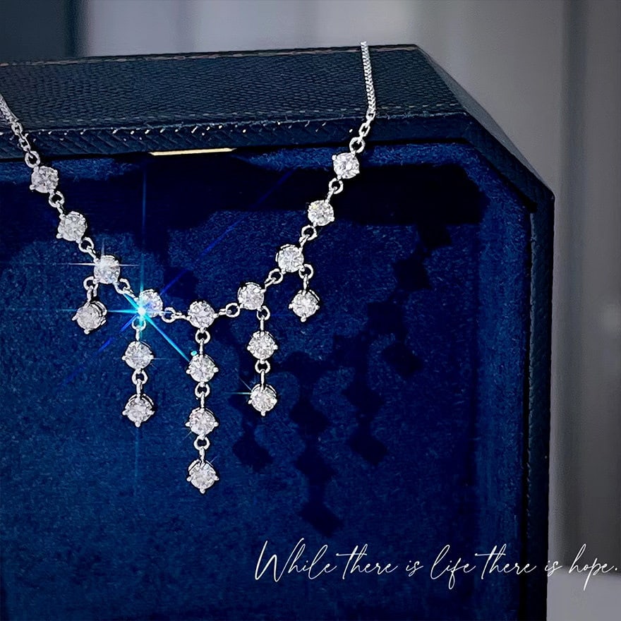 14k Gold 1.2 Ct Natural H Diamond Necklace - 4