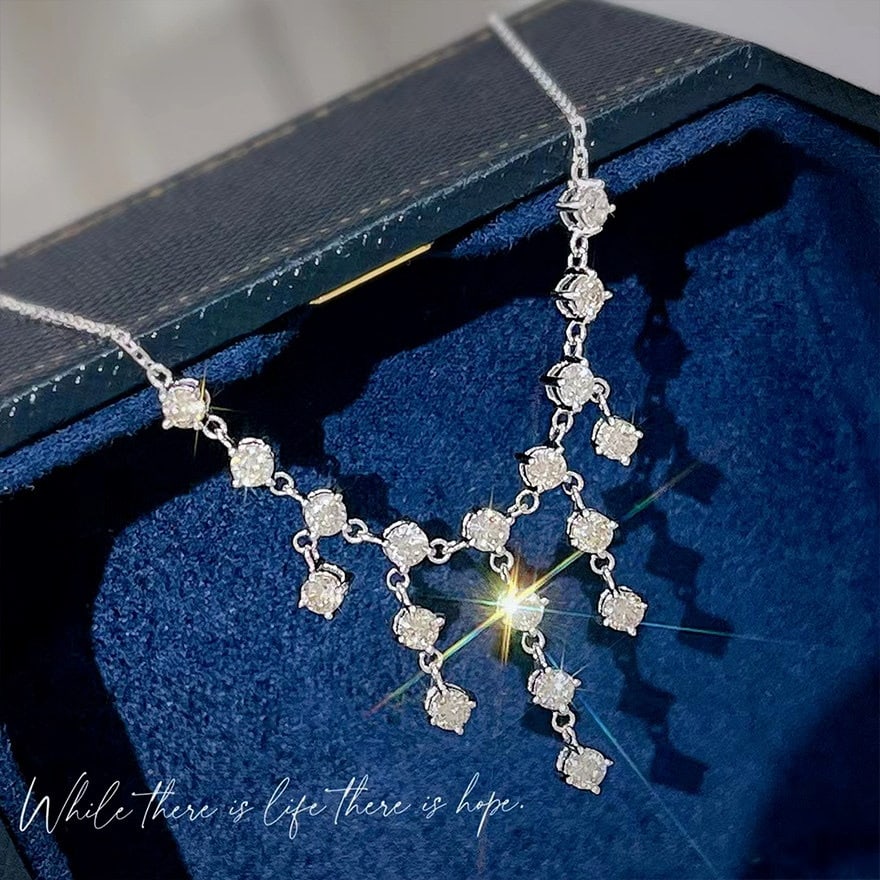 14k Gold 1.2 Ct Natural H Diamond Necklace - 6