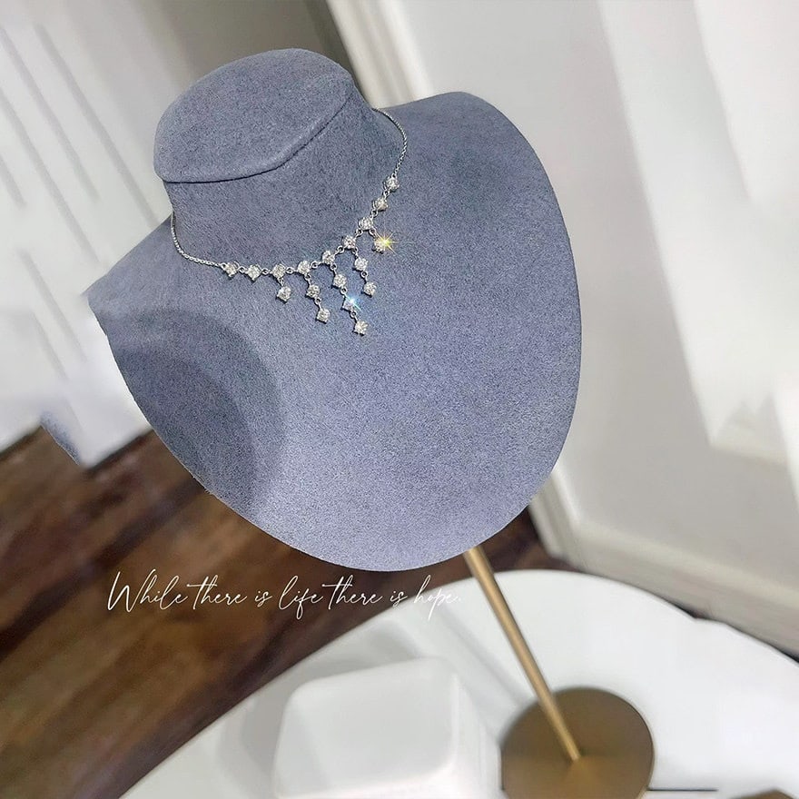 14k Gold 1.2 Ct Natural H Diamond Necklace - 8