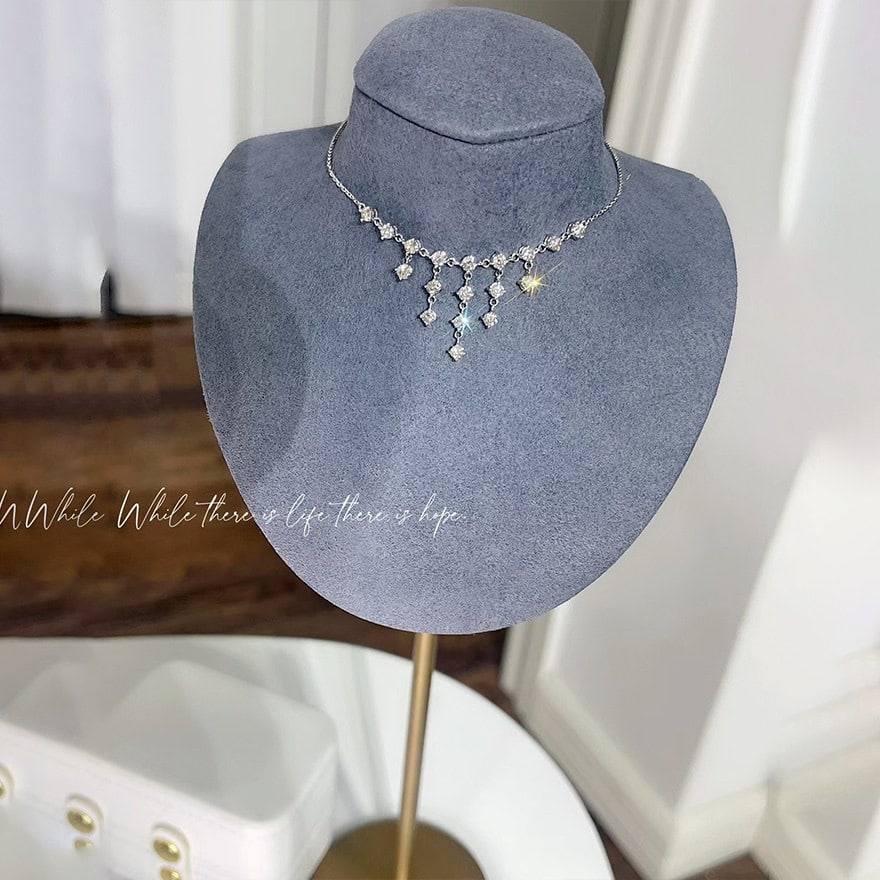 14k Gold 1.2 Ct Natural H Diamond Necklace - 9