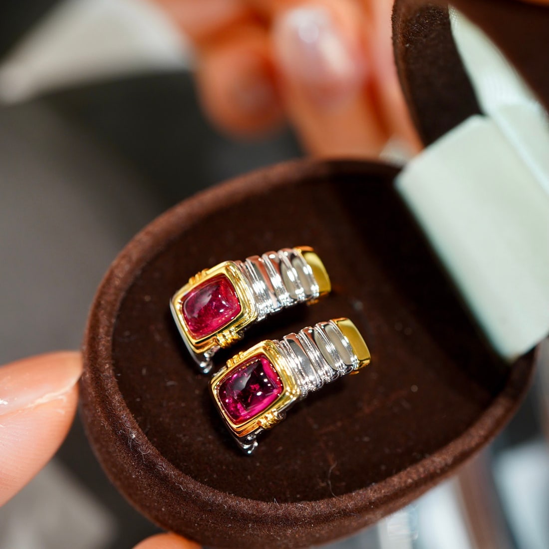 14k Gold 2.4 Ct Natural Tourmaline Earrings - 3