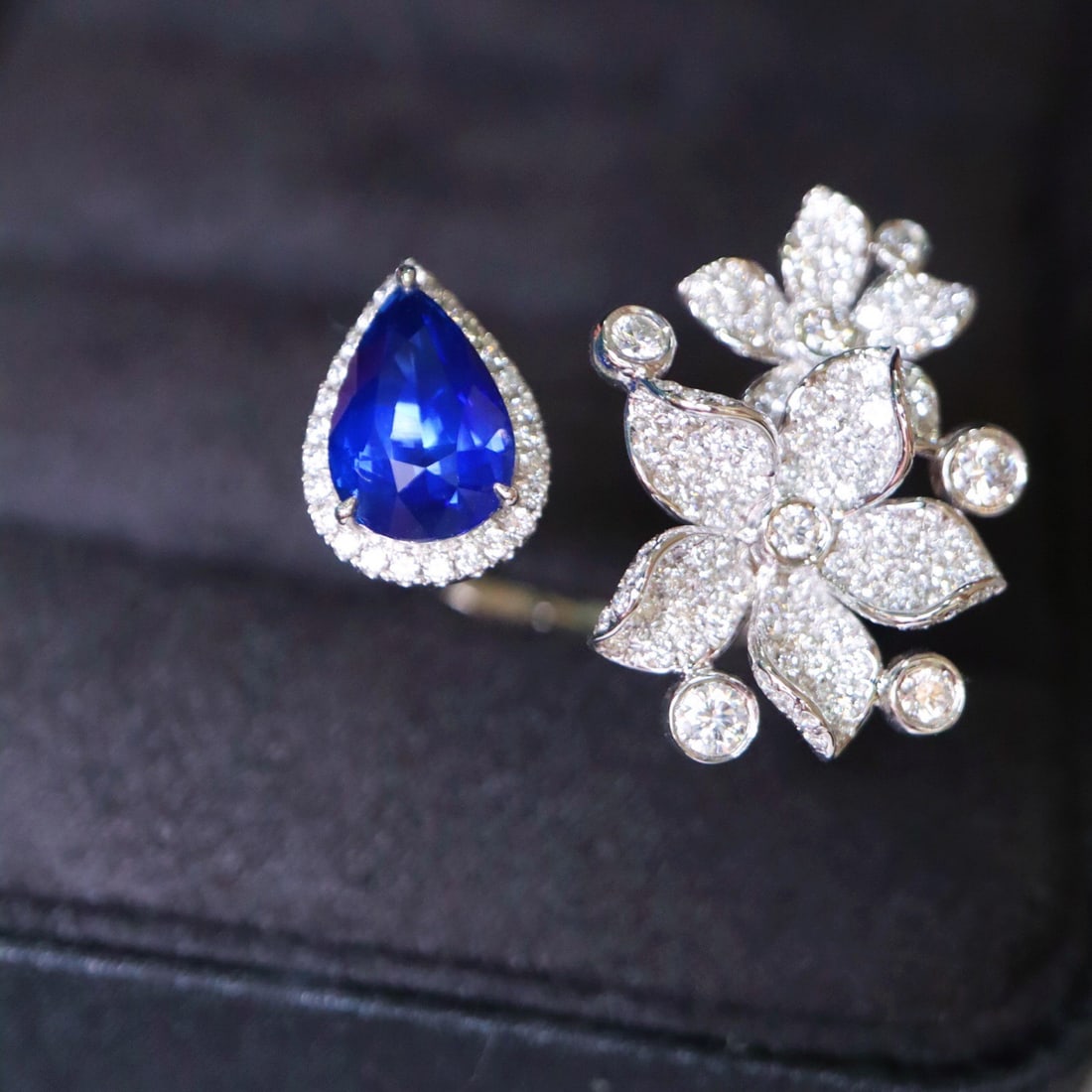 14k Gold 3.10 Ctw Natural Sapphire & Diamond Ring - 2