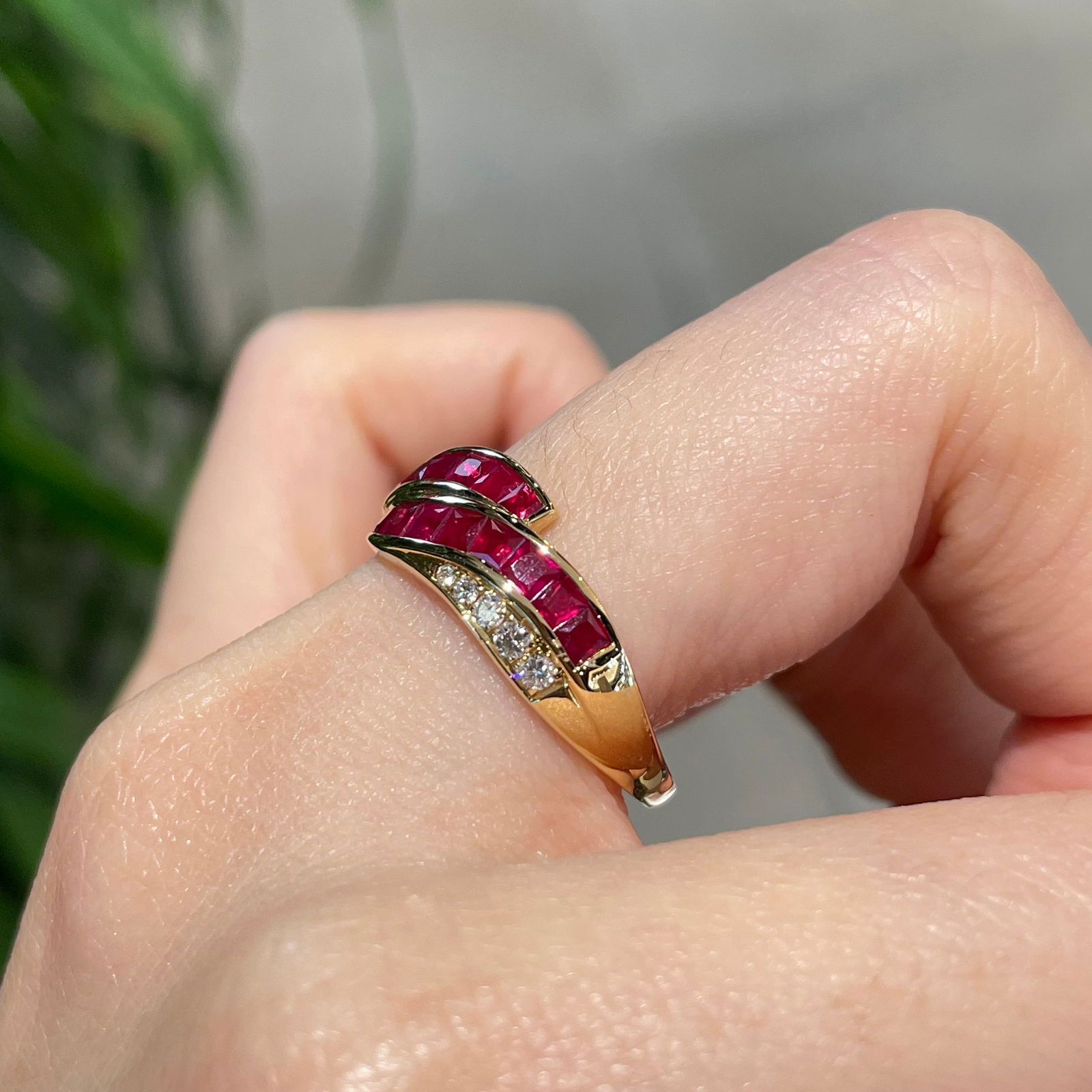14k Gold 1 Ct Natural Ruby & Diamond Ring - 8