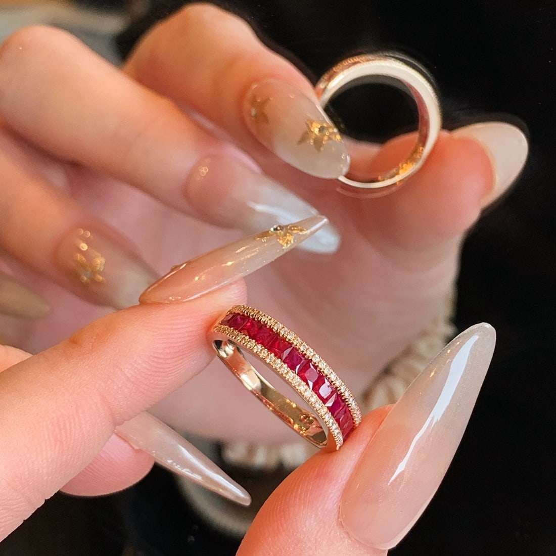 14k Gold 1.18 Ctw Natural Ruby & Diamond Ring - 7