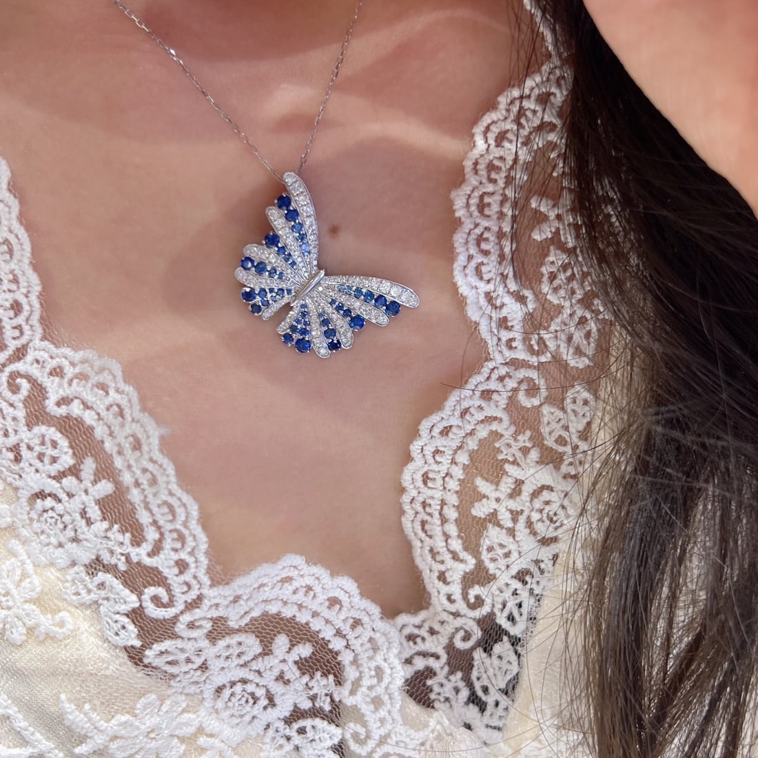 14k Gold 2.08 Ctw Natural Sapphire & Diamond Pendant( Without Chain ) - 5