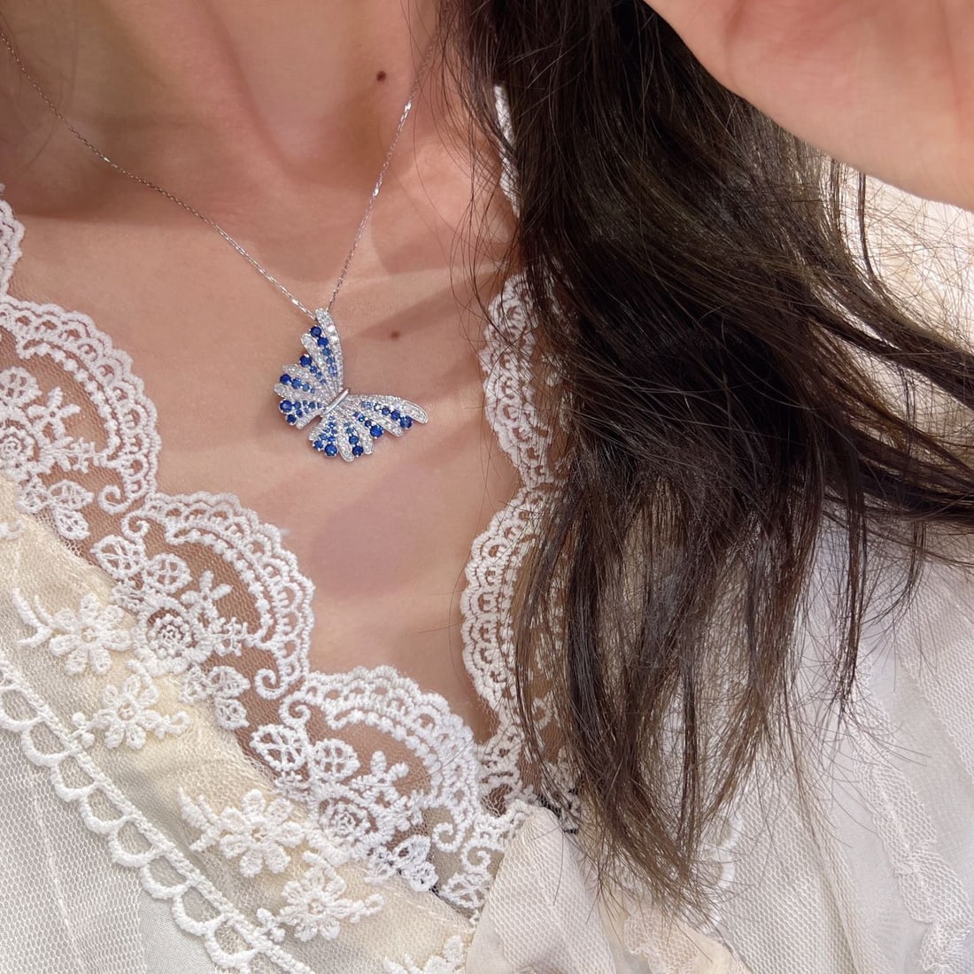 14k Gold 2.08 Ctw Natural Sapphire & Diamond Pendant( Without Chain ) - 6