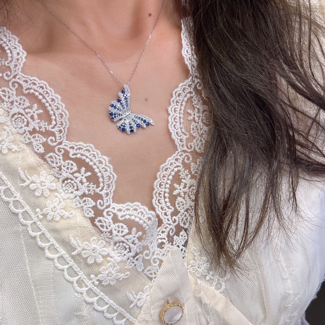 14k Gold 2.08 Ctw Natural Sapphire & Diamond Pendant( Without Chain ) - 7