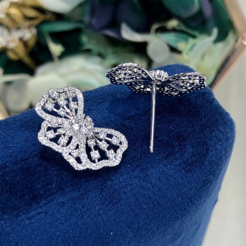 14k Gold 1.06 Ct Natural H Diamond Earrings - 2