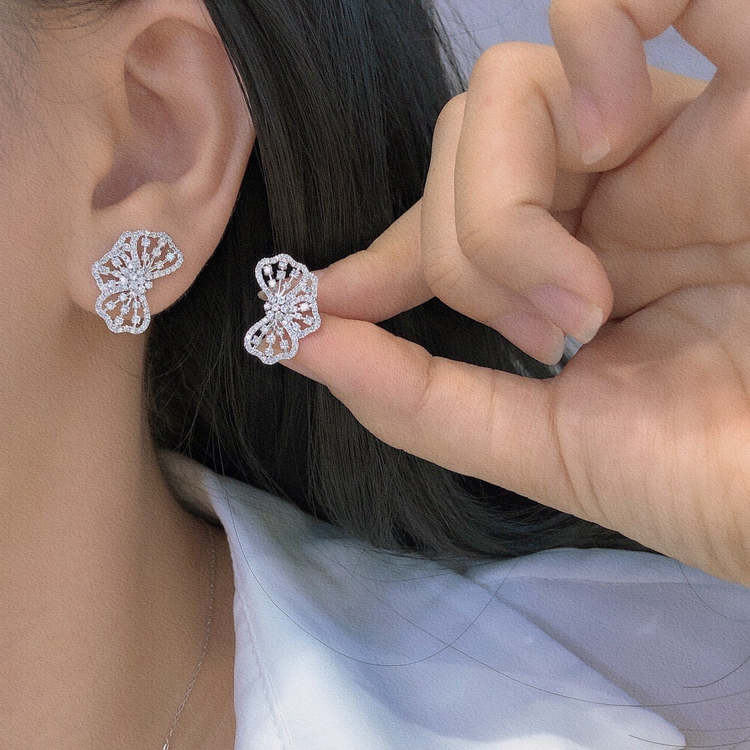 14k Gold 1.06 Ct Natural H Diamond Earrings - 6