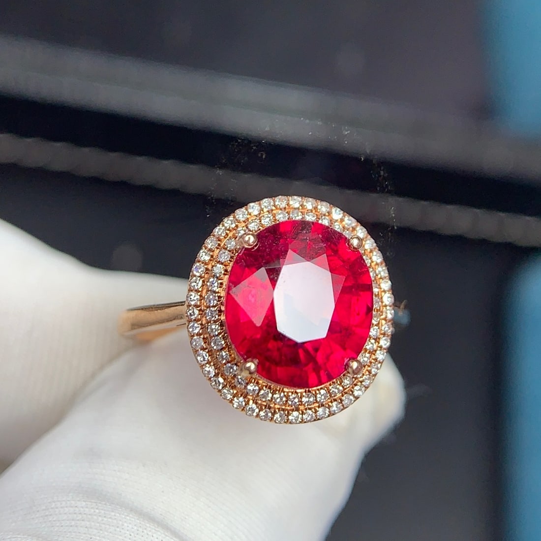 14k Gold 3.1 Ct Natural Tourmaline & Diamond Ring - 7