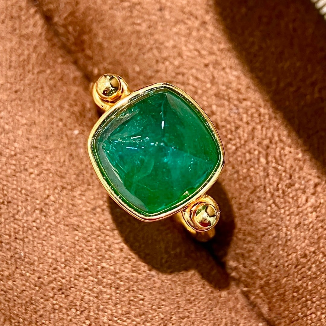 14k Gold 6.51 Ct Natural Emerald Ring - 3