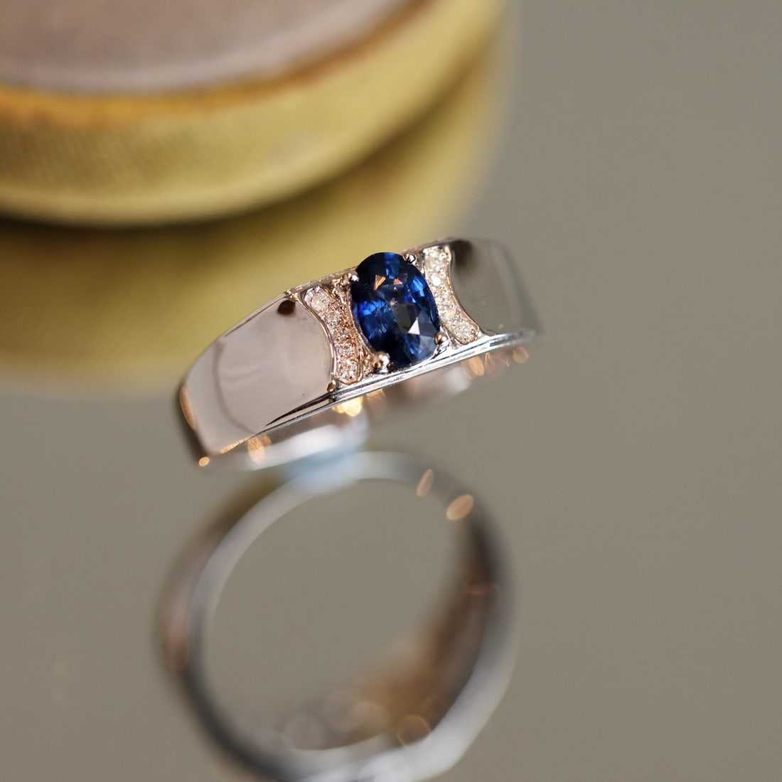 14k Gold 1.20 Ctw Natural Sapphire & Diamond Ring - 2