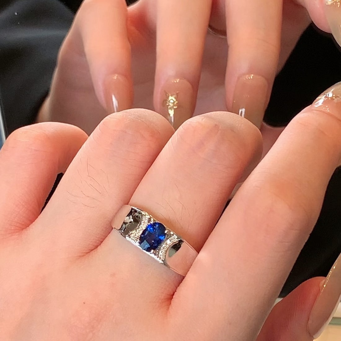 14k Gold 1.20 Ctw Natural Sapphire & Diamond Ring - 4