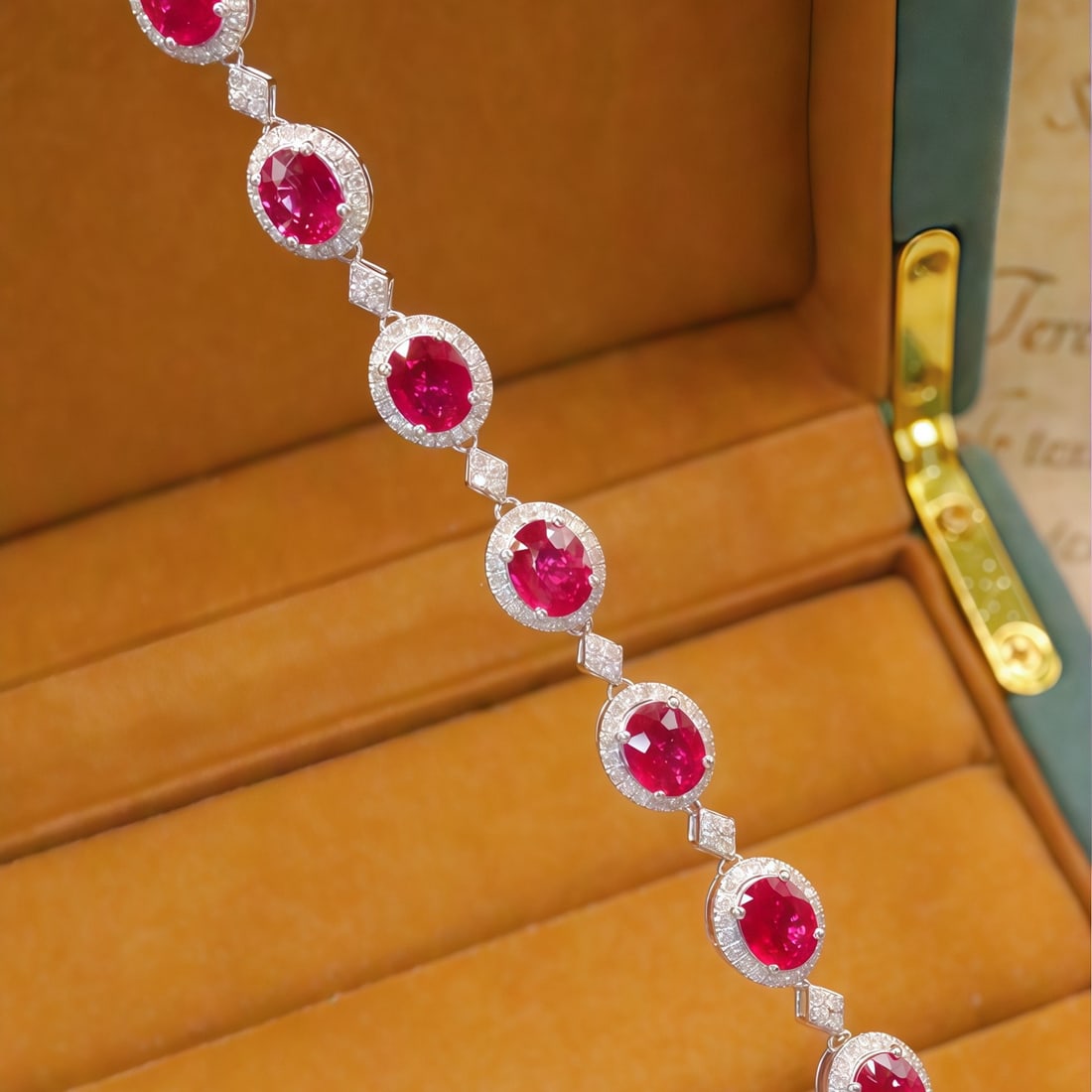14k Gold 4.24 Ctw Natural Ruby & Diamond Bracelet - 2