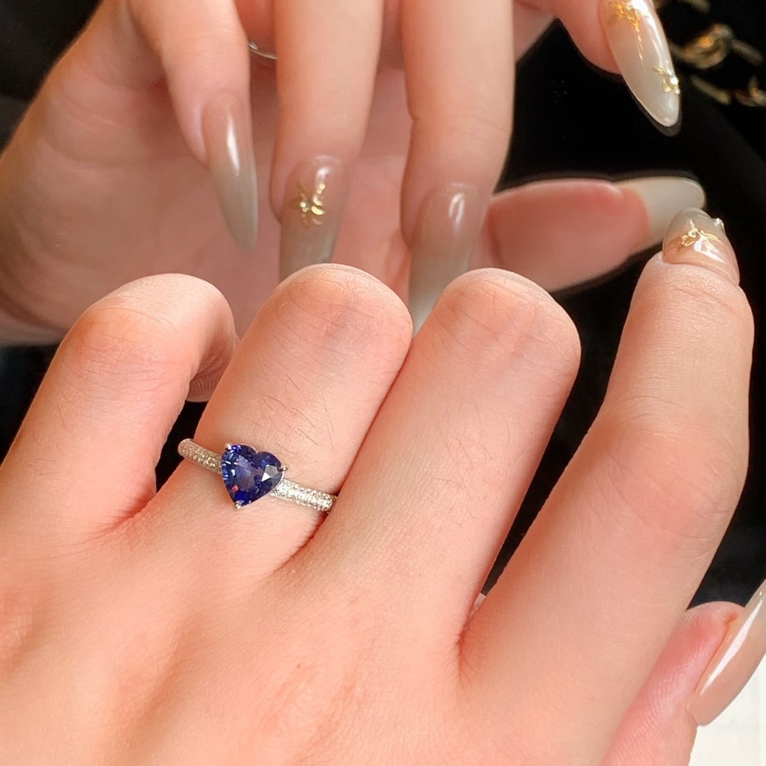 14k Gold 1.43 Ctw Natural Sapphire & Diamond Ring - 5