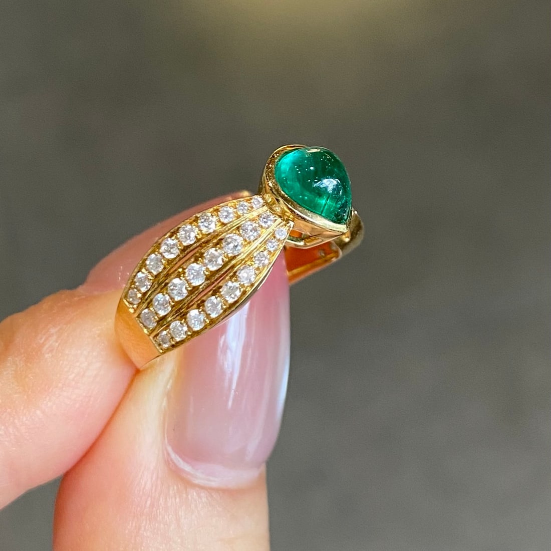 14k Gold 2.01 Ctw Vivid Green Natural Emerald & Diamond Ring - 4