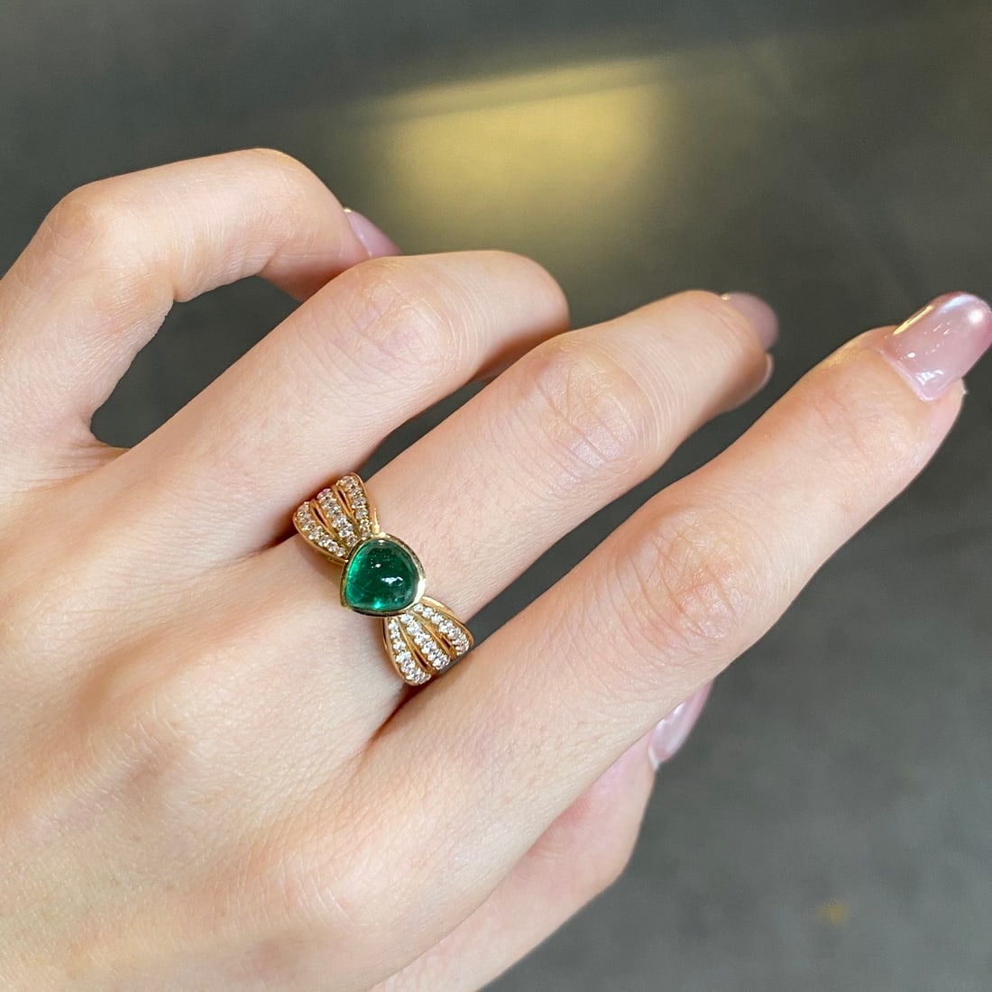 14k Gold 2.01 Ctw Vivid Green Natural Emerald & Diamond Ring - 5