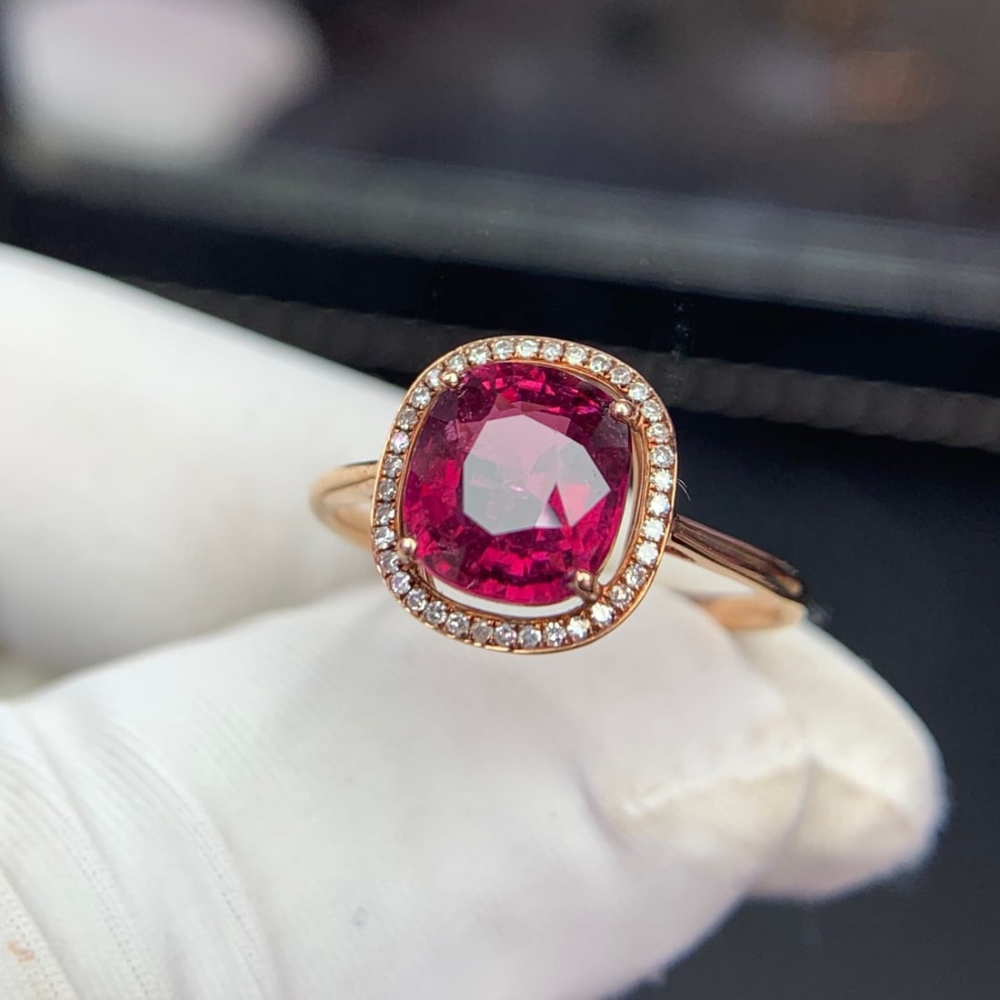 14k Gold 1.9 Ct Natural Tourmaline & Diamond Ring - 2