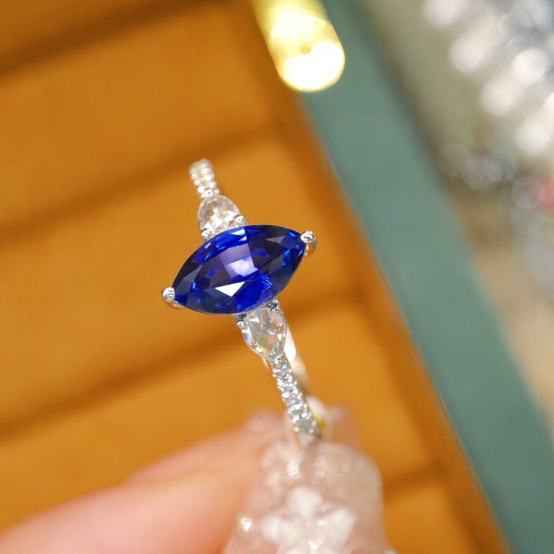 14k Gold 1.26 Ctw Natural Sapphire & Diamond Ring - 2