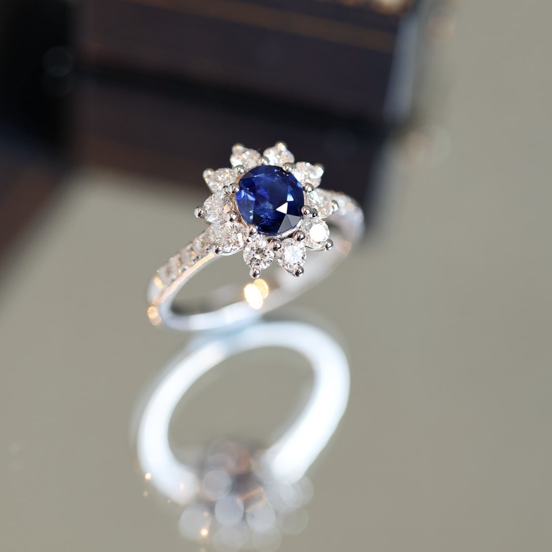 14k Gold 1.92 Ctw Natural Sapphire & Diamond Ring - 4