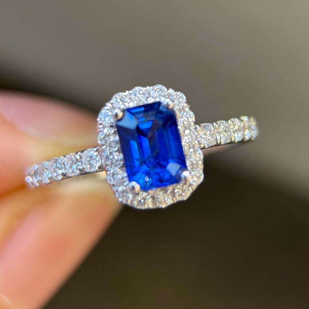 14k Gold 1.39 Ctw Natural Sapphire & Diamond Ring - 2