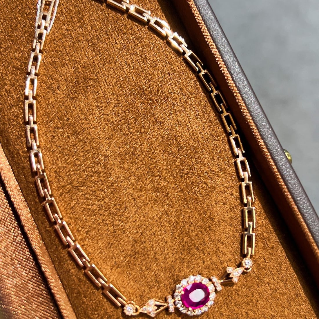 14k Gold 0.72 Ctw Natural Ruby & Diamond Bracelet - 2