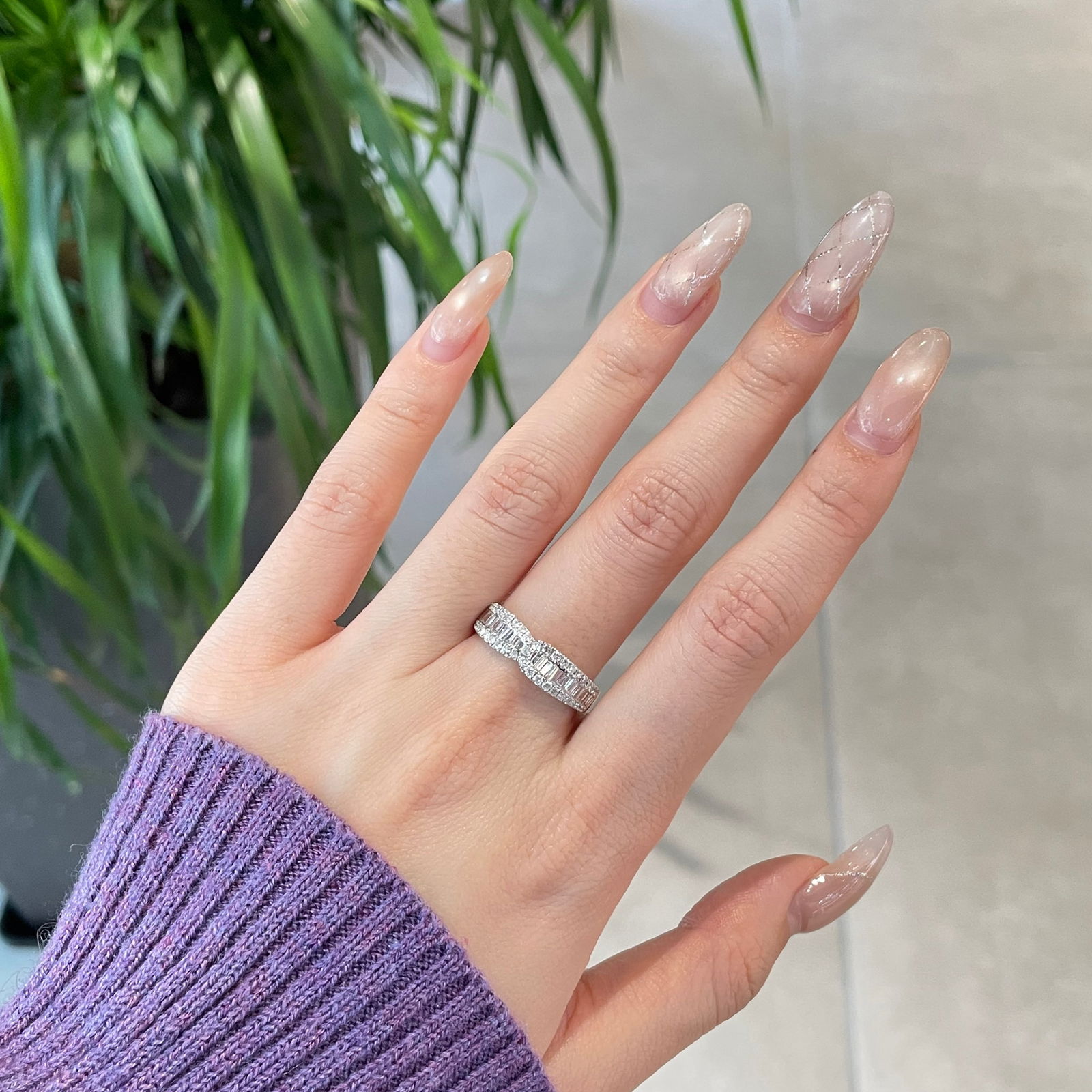 14k Gold 0.65 Ct Natural H Diamond Ring - 2