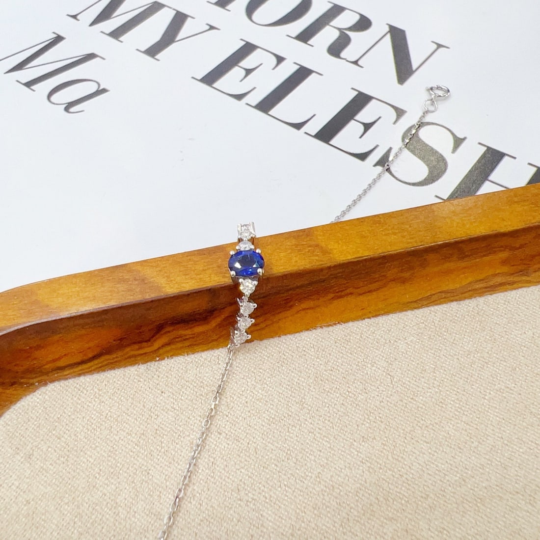 Express Shipping 18k Gold 0.75 Ctw Natural Sapphire & Diamond Necklace - 4