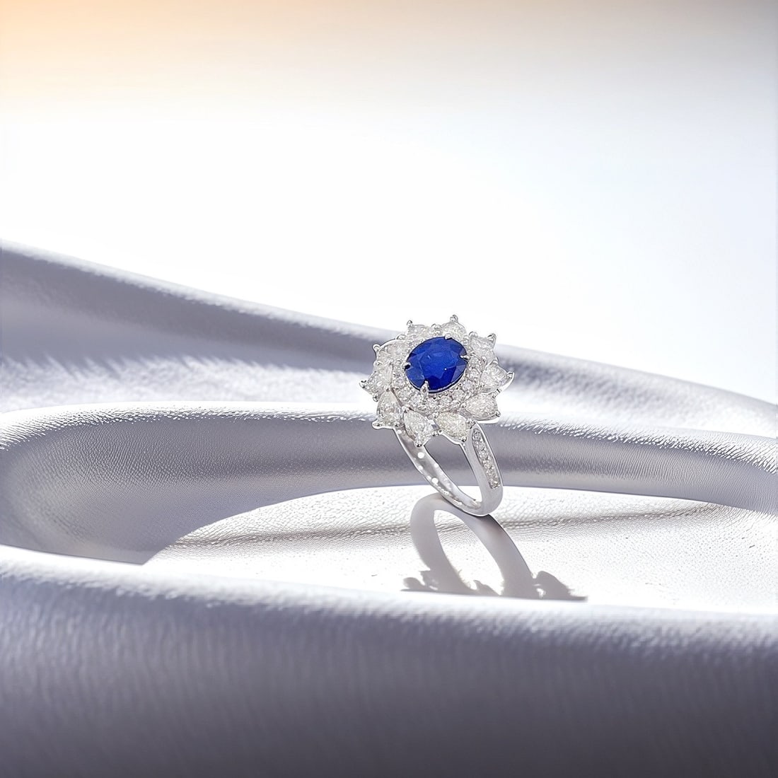 Express Shipping 18k Gold 1.94 Ctw Natural Sapphire & Diamond Ring/pendant( Without Chain ) - 3