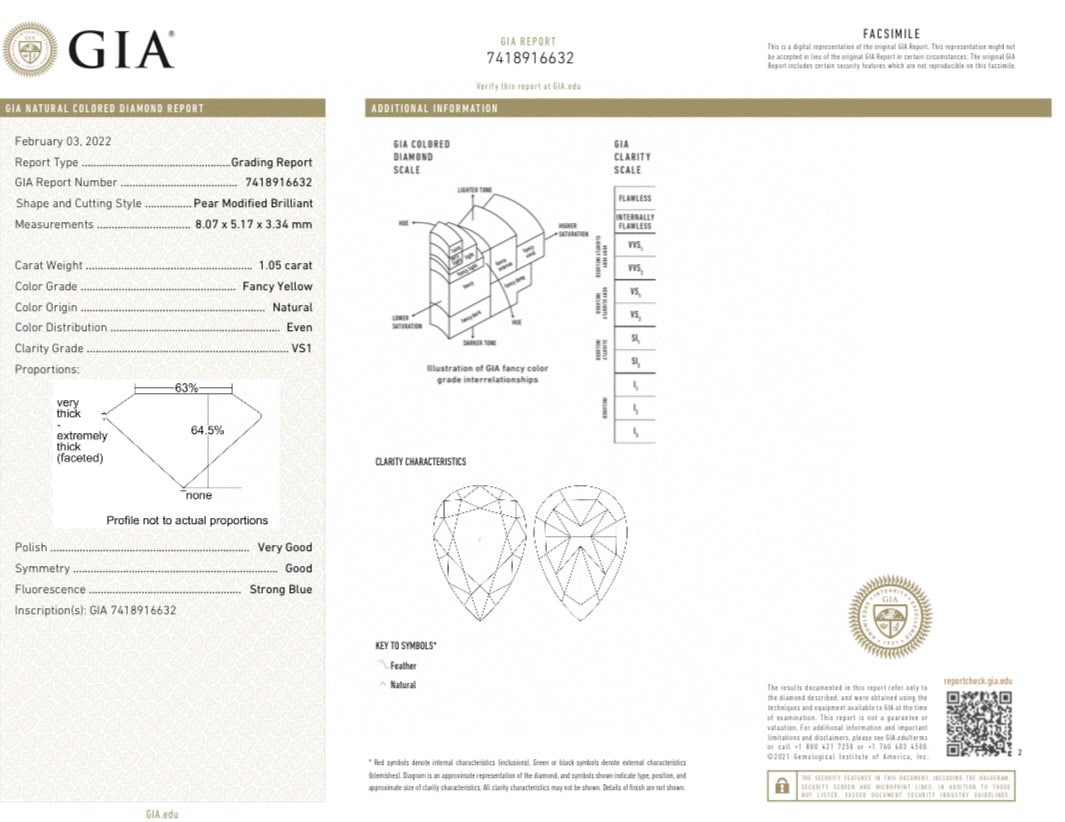 Express Shipping Gia Certified Express Shipping 18k Gold 2.49 Ctw Natural Yellow Diamond & Diamon... - 9