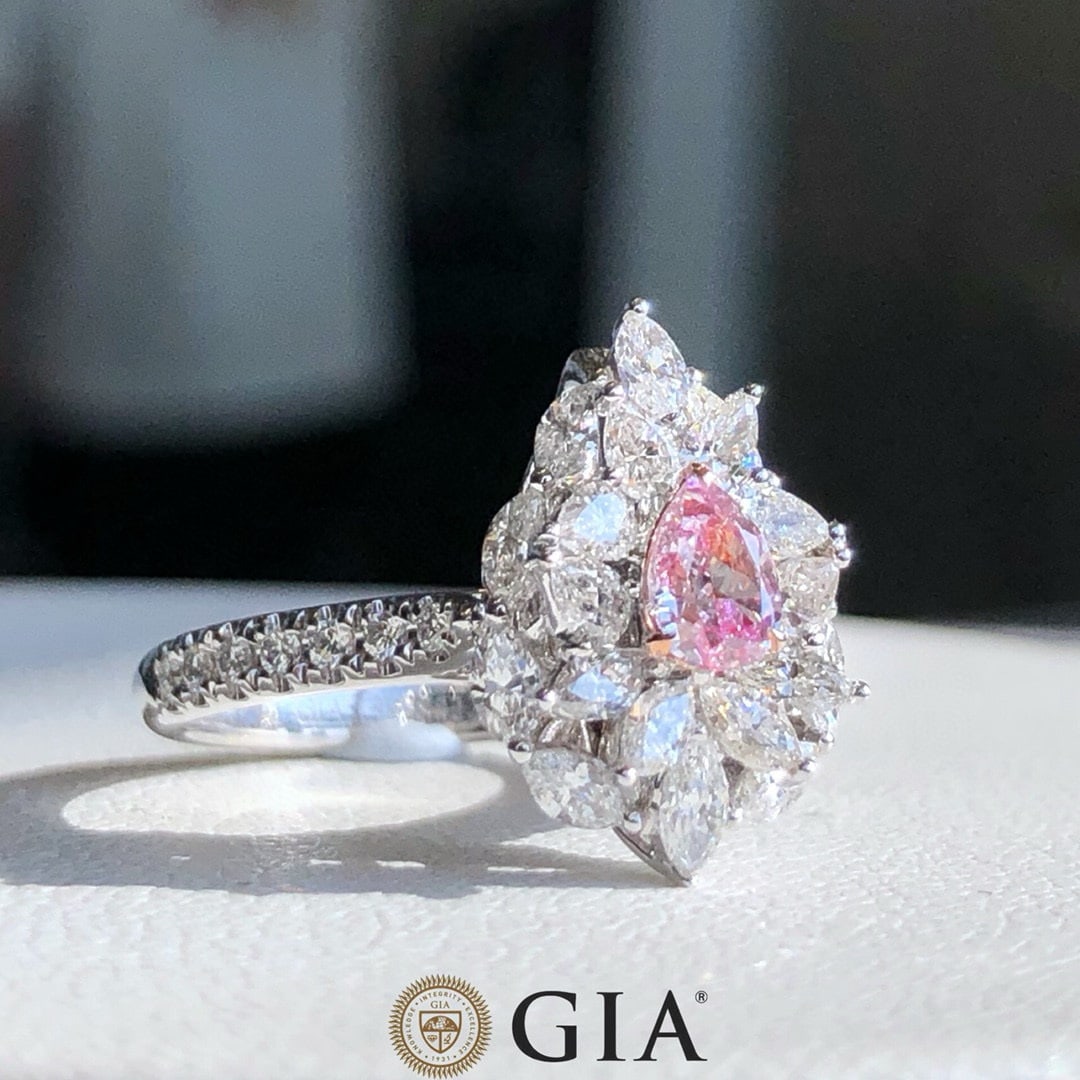 Express Shipping Gia Certified Express Shipping 18k Gold 1.42 Ctw Natural Pink Diamond & Diamond ... - 4