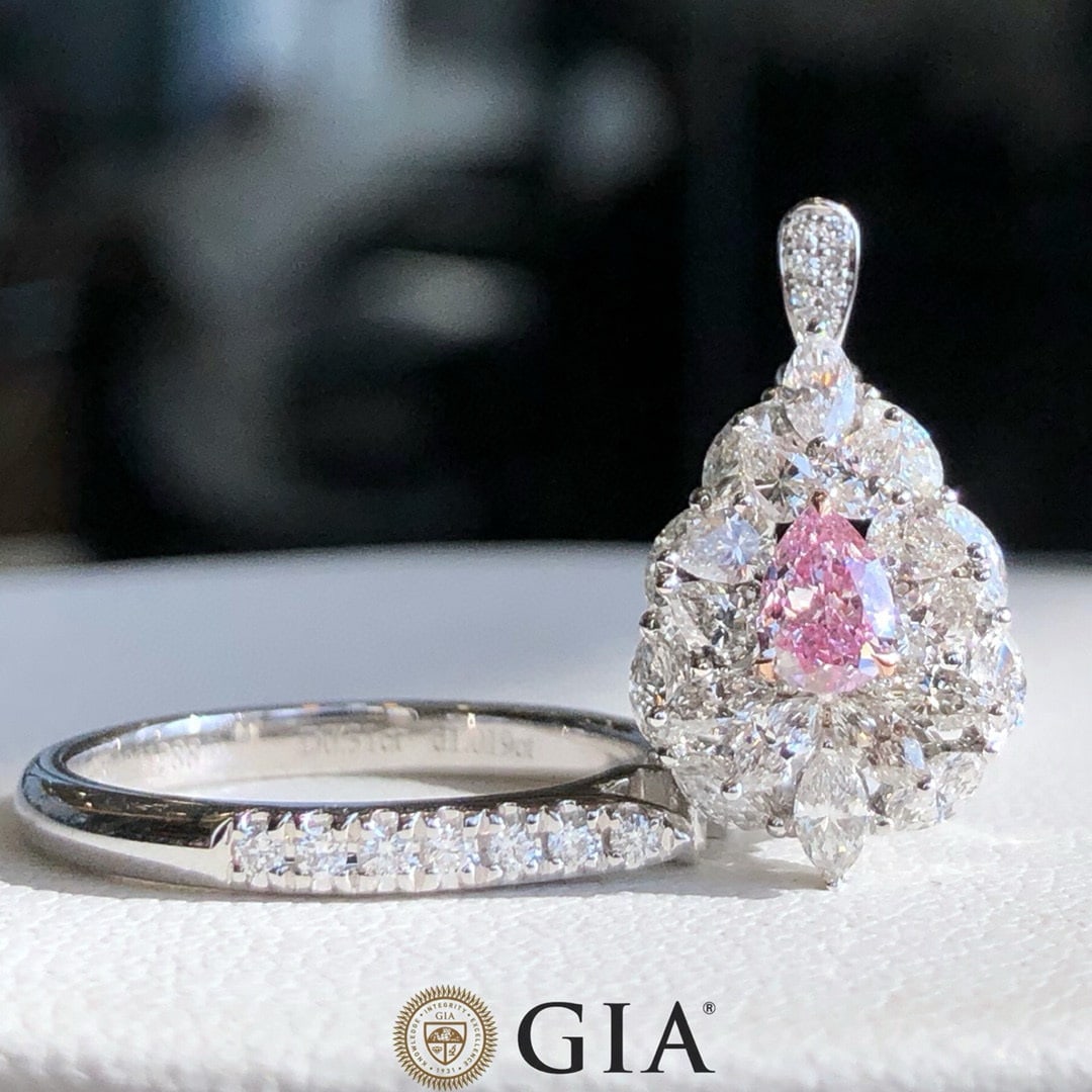 Express Shipping Gia Certified Express Shipping 18k Gold 1.42 Ctw Natural Pink Diamond & Diamond ... - 5