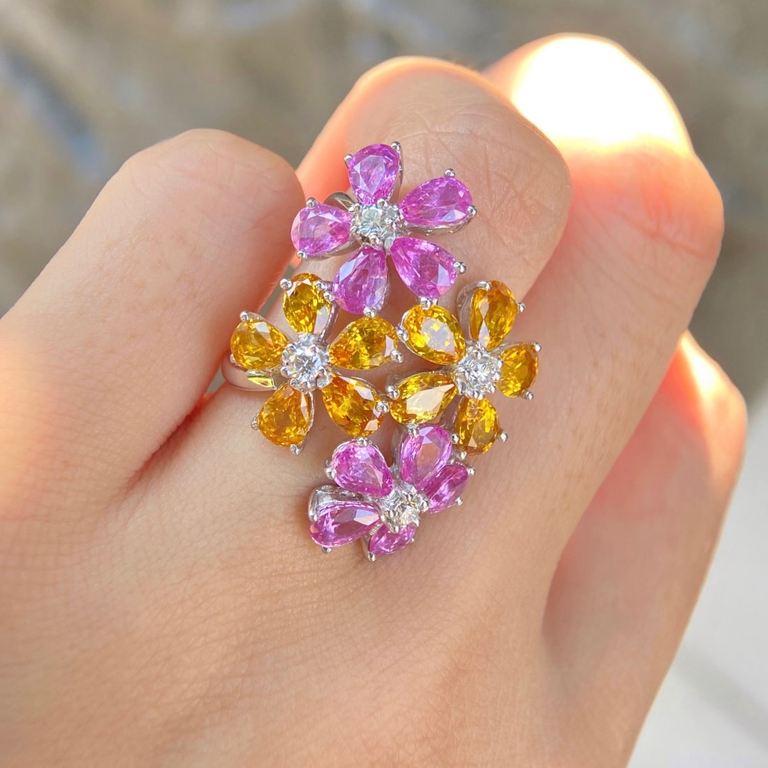 Express Shipping 18k Gold 11.37 Ctw Natural Sapphire & Diamond Ring - 5