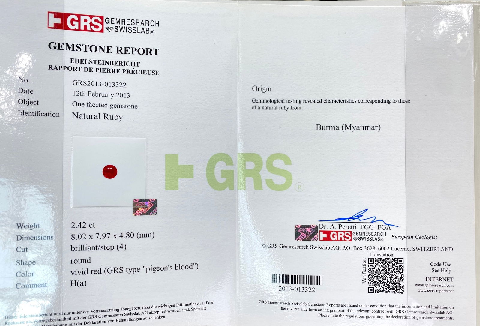 Express Shipping Grs(gemstone Reports) Certified Express Shipping 18k Gold 9.01 Ctw Burma Natural... - 8