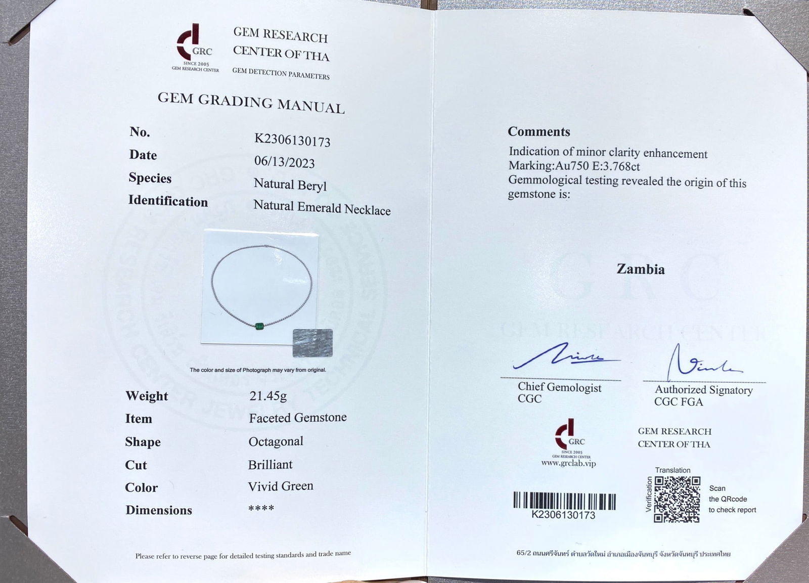 Express Shipping 18k Gold 8.19 Ctw Vivid Green Natural Emerald & Diamond Necklace - 5