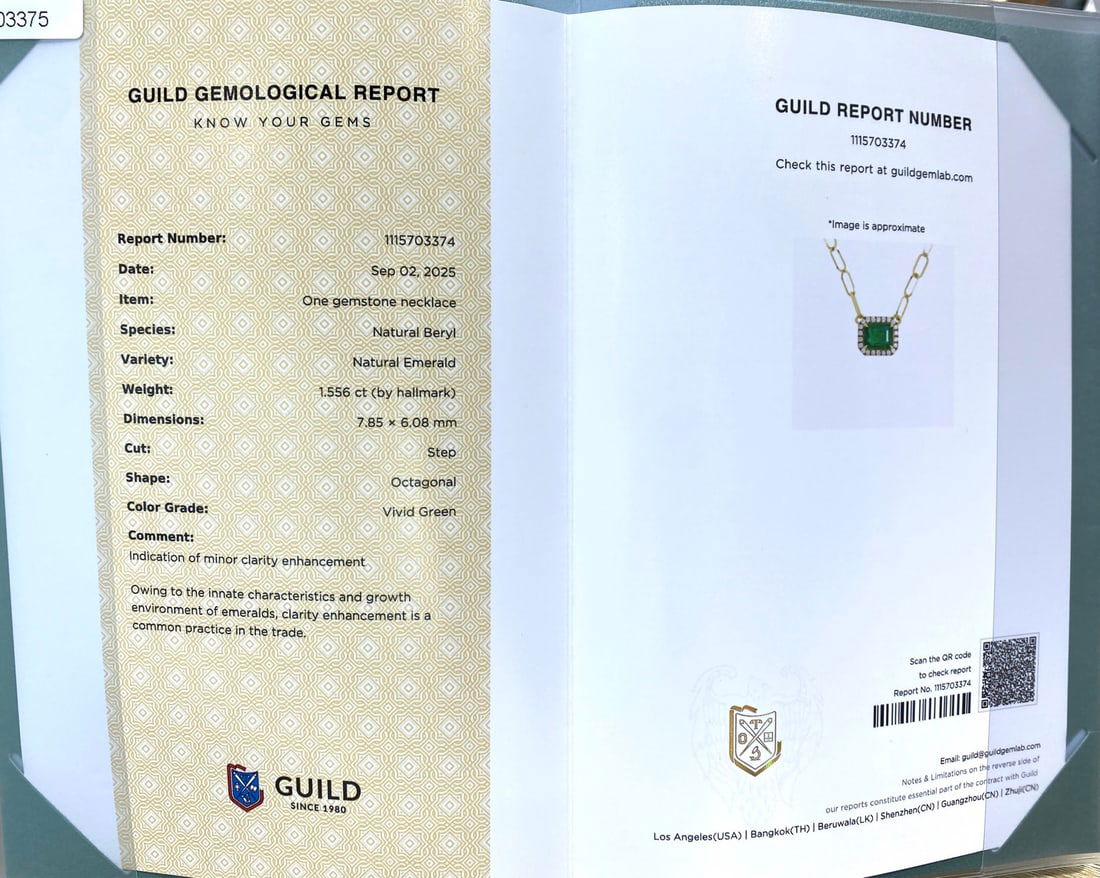 Express Shipping 18k Gold 1.75 Ctw Vivid Green Natural Emerald & Diamond Necklace - 4