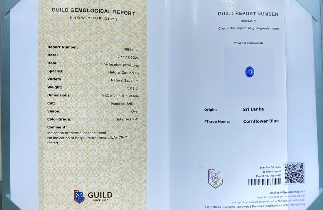 Express Shipping 18k Gold 5.23 Ctw Sri Lanka Natural Sapphire & Diamond Ring - 5