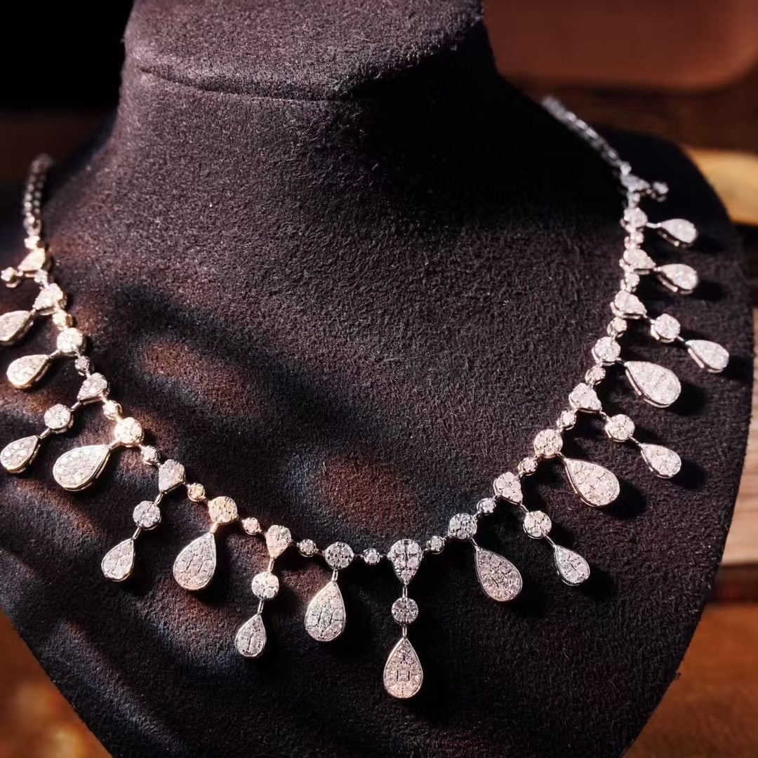 14k Gold 2.7 Ct Natural H Diamond Necklace: Ref:231105009 // gold content:14k gold // main gemstone:diamond // shape:round // carat weight:2. 7ct // clarity grade:vs-si // color:h // treatment:natural // cut grade:g // Condition: NewHigh